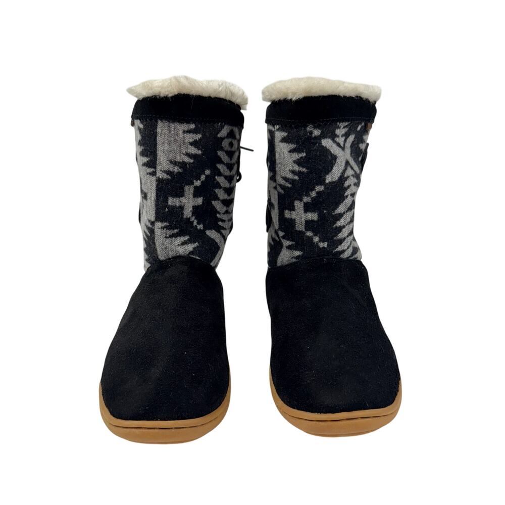 Pendleton Hacienda Bootie Slipper Black 7 Leather Southwestern Geometric